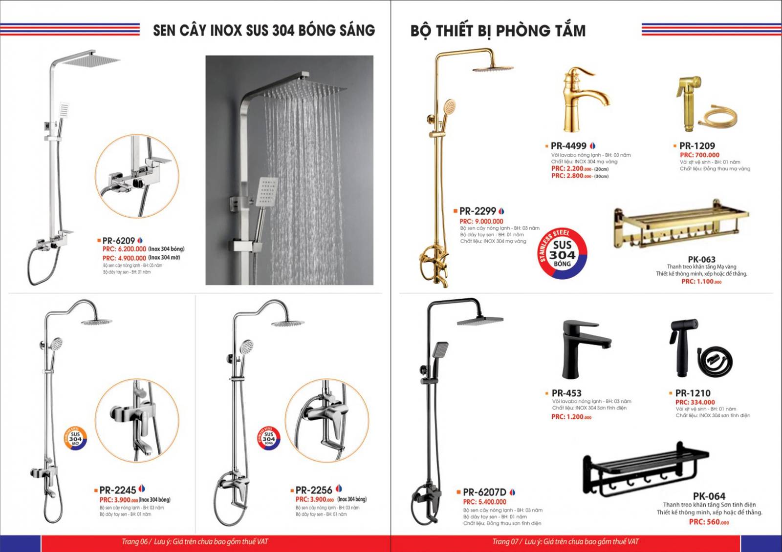 Catalogue và Bảng giá Thiết bị vệ sinh PROXIA mới nhất 2025 /Page 4